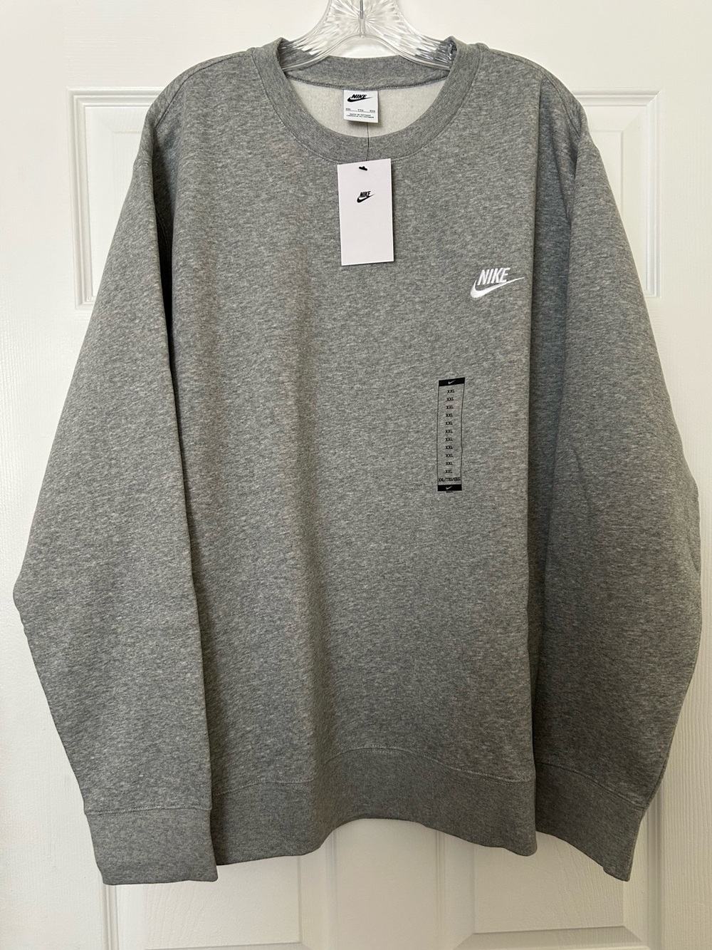 Nike Club Men’s Gray Crewneck Sweatshirt Size XXL